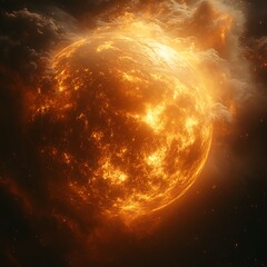 Molten Solar Core Plasma Eruptions Blazing Hot Surface Space Explosion Photo