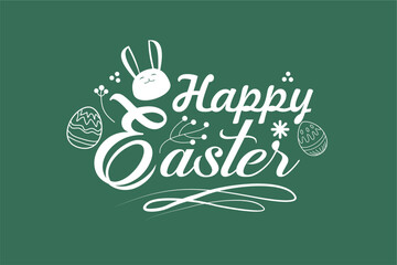 Simple happy easter greetings vector 