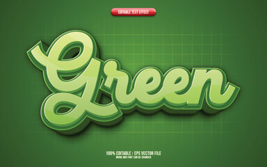 Green 3D editable text effect