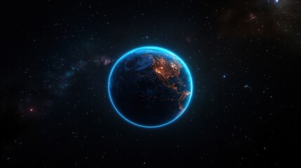 Fototapeta premium Earth in Space, Night View