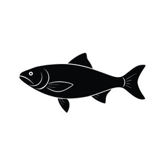 Bluefish Silhouette Vector Art | Black Bluefish Fish Design Illustration