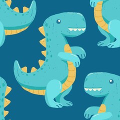 Naklejka premium dinosaur seamless pattern