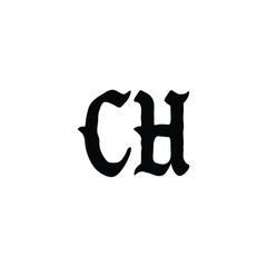 CH monogram logo design letter text name symbol monochrome logotype alphabet character simple logo