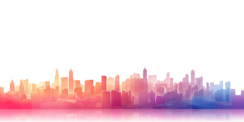 Fototapeta premium PNG City buildings skyline border city architecture landscape.