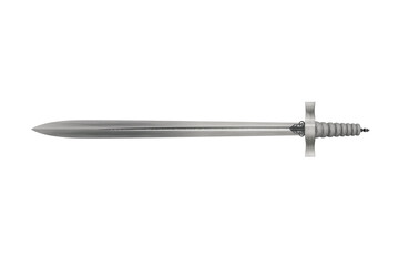 Medieval knights sword on white background