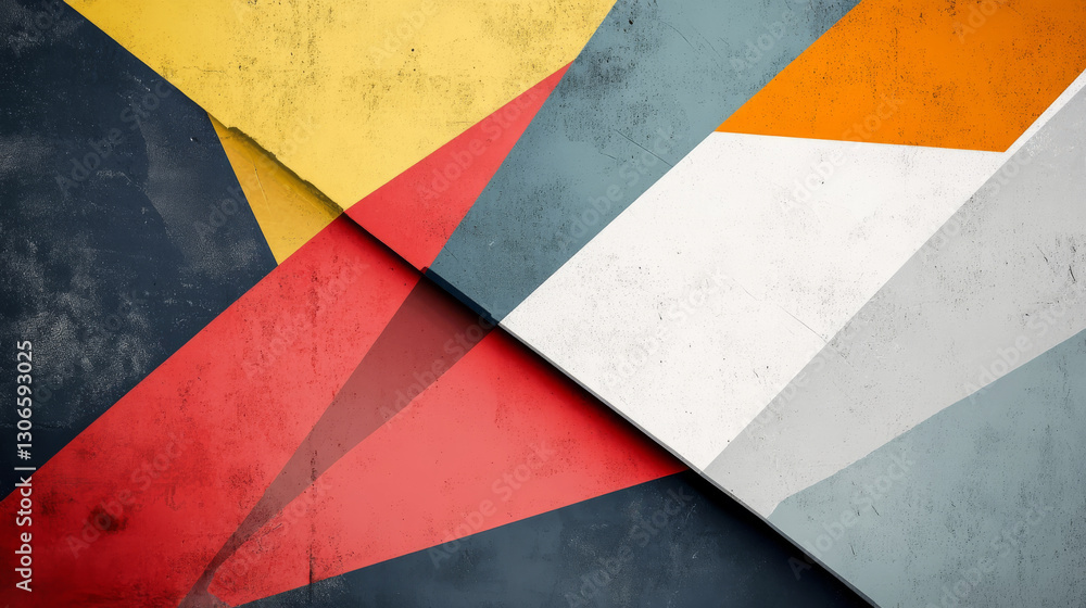 Poster abstract geometric design with sharp angles and vibrant colors