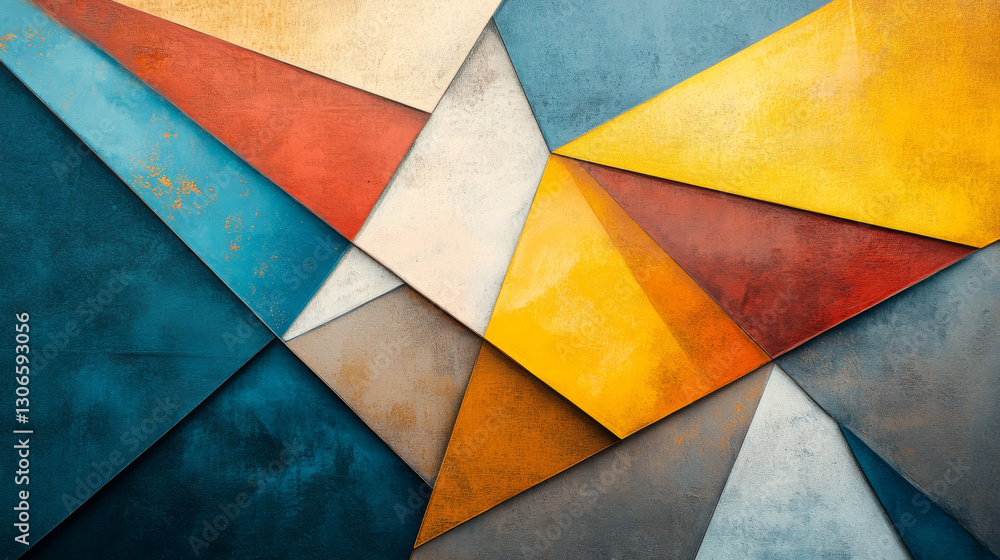 Poster abstract geometric design with sharp angles and vibrant colors