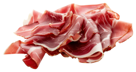 PNG Sliced iberico ham pork meat food.