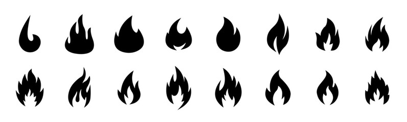 Collection of fire vector icon sets. collection of flame icon sets. campfire icons. burning fire icons. burning fire elements. Vector Illustration