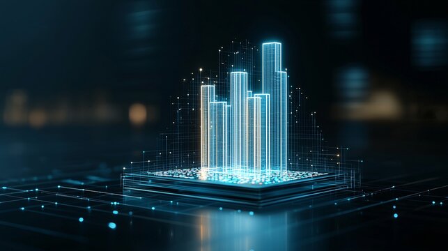 advanced IT organization system, smart desk with integrated holographic planners, digital workspace management, neon-colored task board, AI interface on a modern laptop, sleek corporate style, white