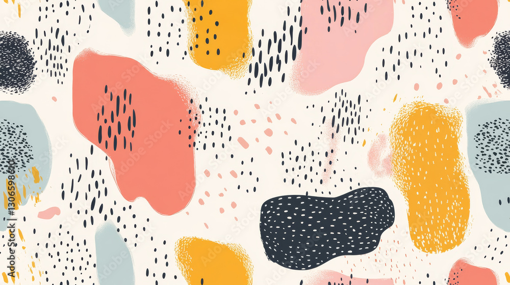 Poster colorful abstract pattern with playful textures and shapes
