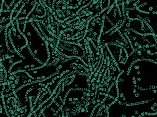 Probiotics, lactic acid bacteria. Algae, bacteria and microorganisms. Microscopic probiotics,...