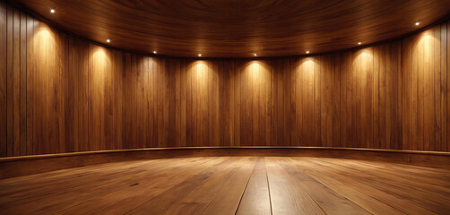 Background for wooden TV studio 3d rendering