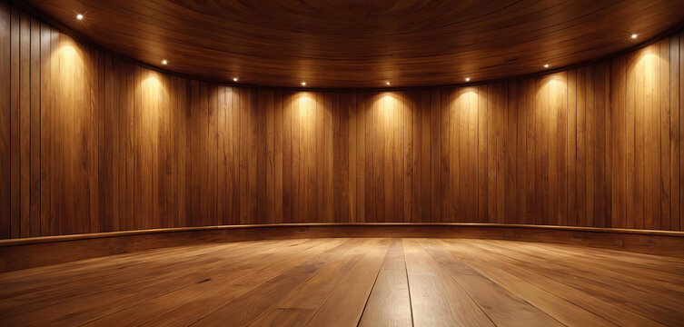 Background for wooden TV studio 3d rendering