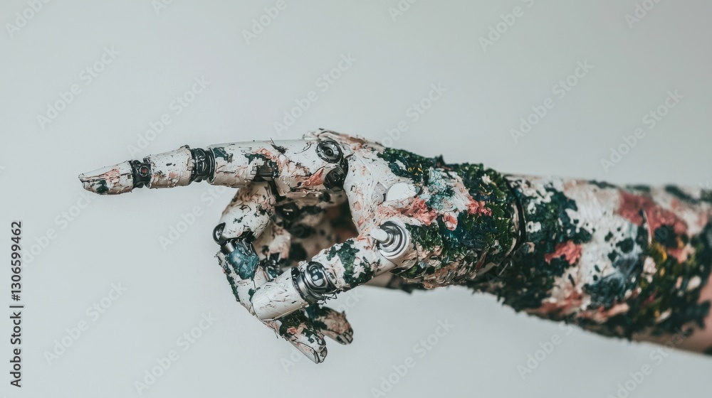 Poster stock image of a robotic prosthetic hand gripping a pen, demonstrating its capacity for advanced fun