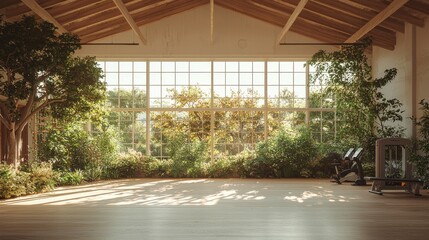 Fototapeta premium A physical therapy room featuring modern equipment, minimalist design, and functional decor has been set up