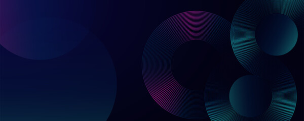 A modern abstract background featuring interconnected circular patterns with gradient hues of blue and purple. A digital technology concept. vector illustration.