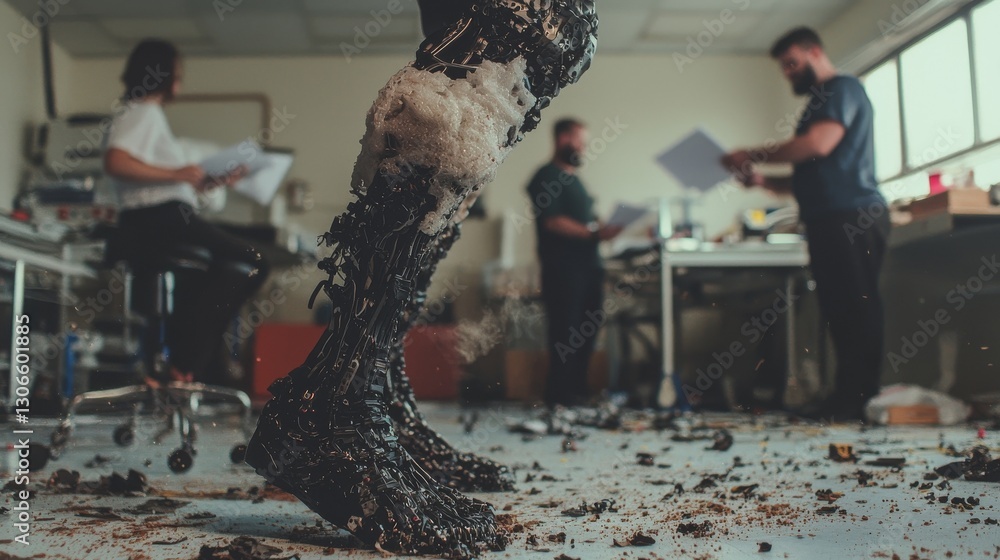 Poster advanced robotics and biomechanics are combined in high tech prosthetic legs to create innovative so