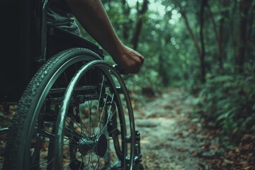 Naklejka premium Observing the rights of people with disabilities through the recognition of a wheelchair user on this notable day