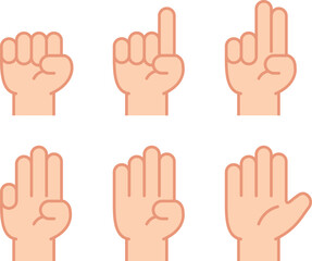 손가락으로 숫자를 표현하고 있는 모습의 일러스트