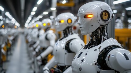 Fototapeta premium AI-Assisted Manufacturing Line