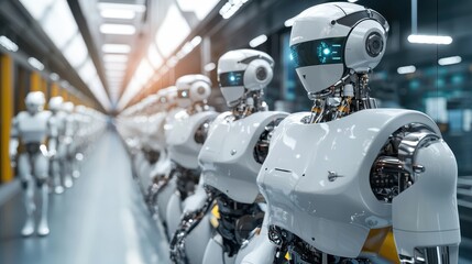 Fototapeta premium AI-Assisted Manufacturing Line