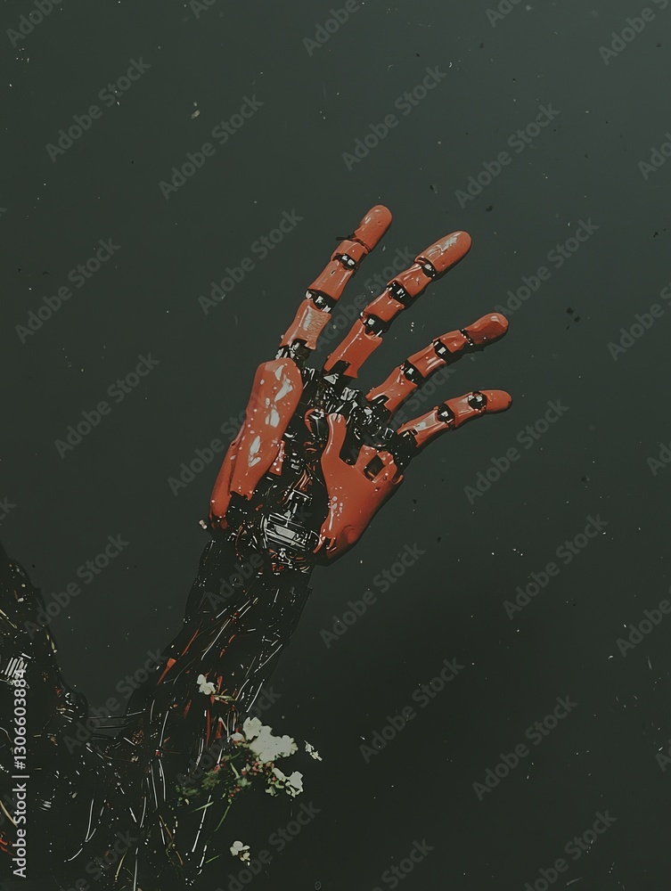 Poster advanced technology is on full display in this prosthetic arm, with ample space available for text a