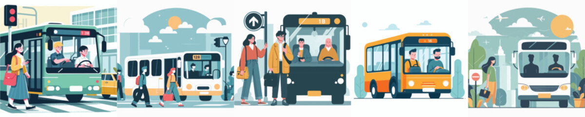 Vector of a bus passenger. © FirdianKrisna