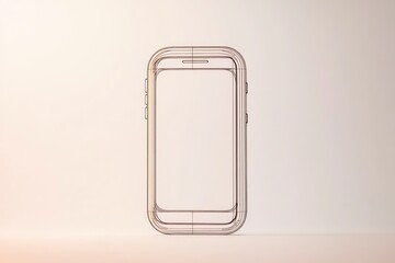 Clean and minimal 3D glyph icon of a smartphone for tech designs.
