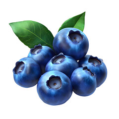 Obraz premium blueberries 3d fruit icon isolated on transparent background