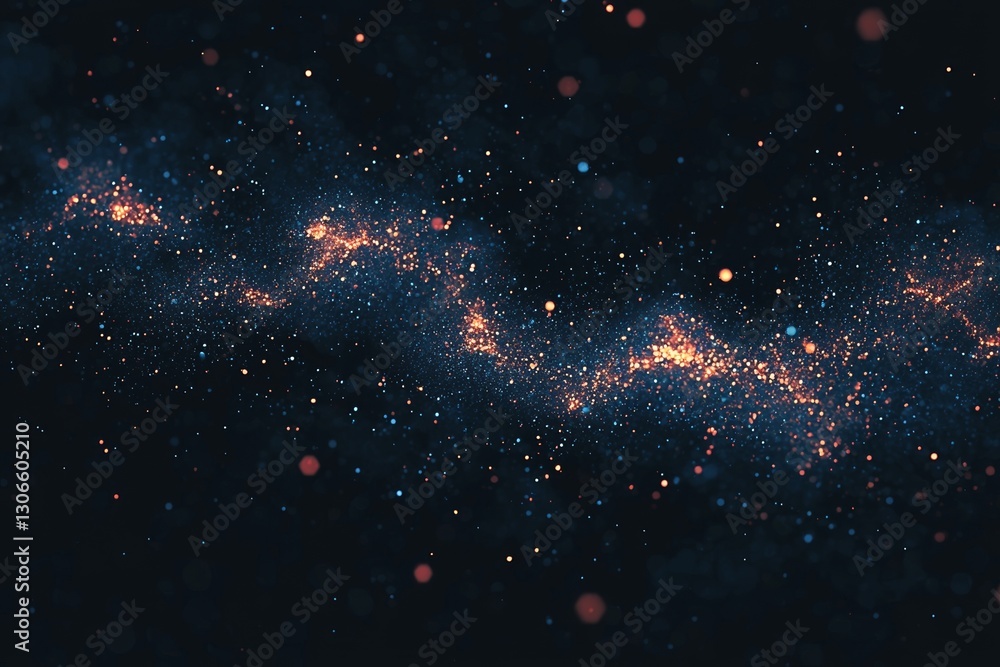 Poster geometric abstract background featuring a molecular structure set against a hexagonal design