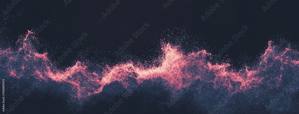 Poster in a 3d rendering, sound waves and musical waves are displayed on a music equalizer against an abstr