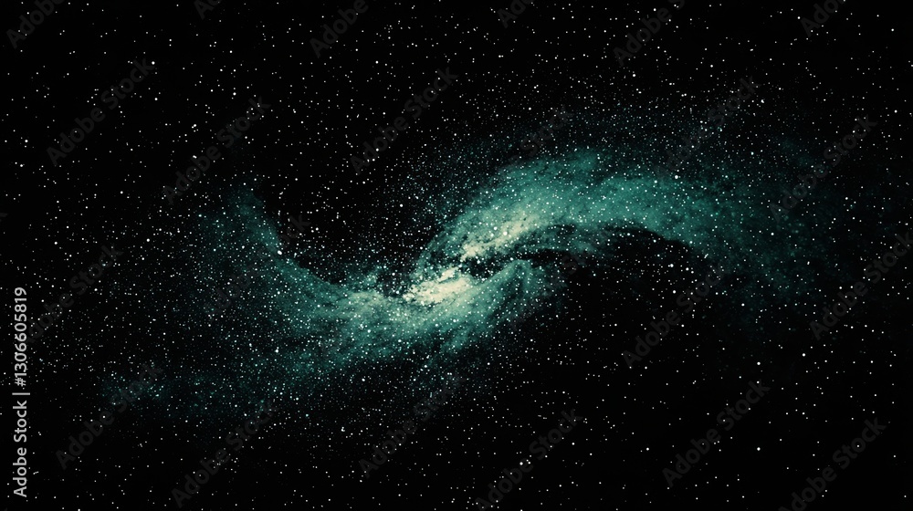 Aufkleber in a futuristic setting, digital particles and grid combine to form a virtual reality environment wi