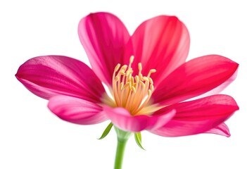 Fototapeta premium A single vibrant bloom, petals unfurled, isolated on pure white , flowering plant, colorful