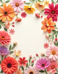 floral frame with flowers