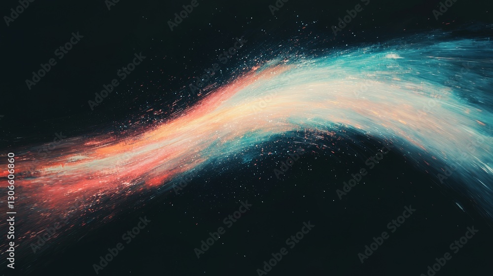 Poster abstract fast moving stripe lines are depicted in a 3d rendering with a glowing sun light flare and 