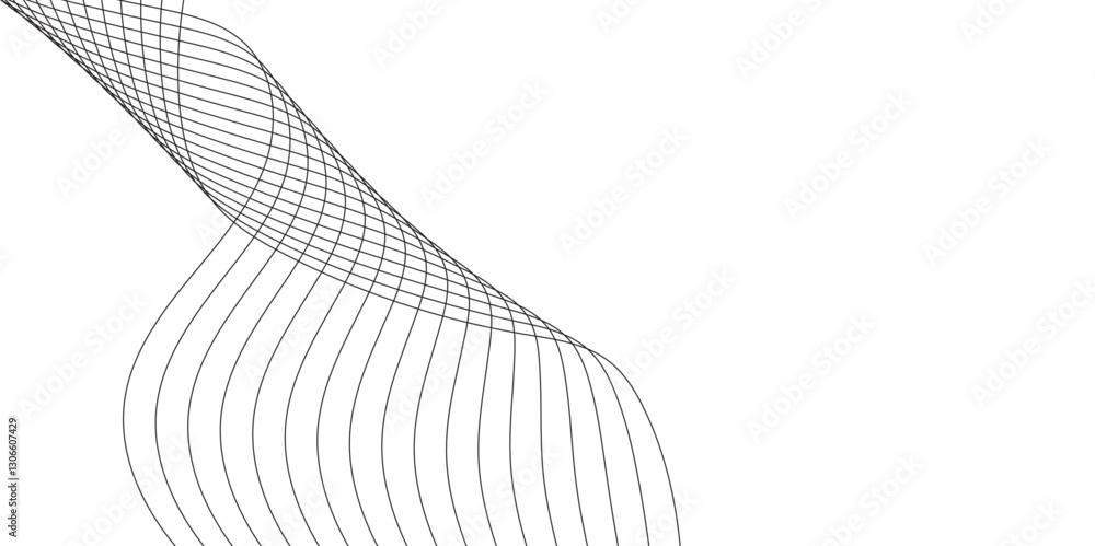 Poster abstract background with black lines wave stripe design.