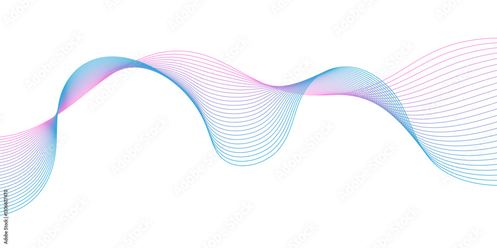 Poster wavy vector line abstract, business curve lines, graphic element isolated on white background vector