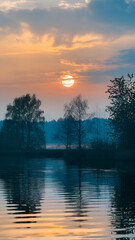 sunrise over the river