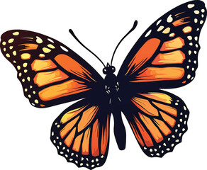 Detailed Illustration of a Monarch Butterfly