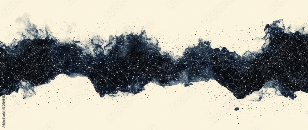 Poster an abstract digital background serves as the canvas for a 3d rendering of big data, depicted as a fu