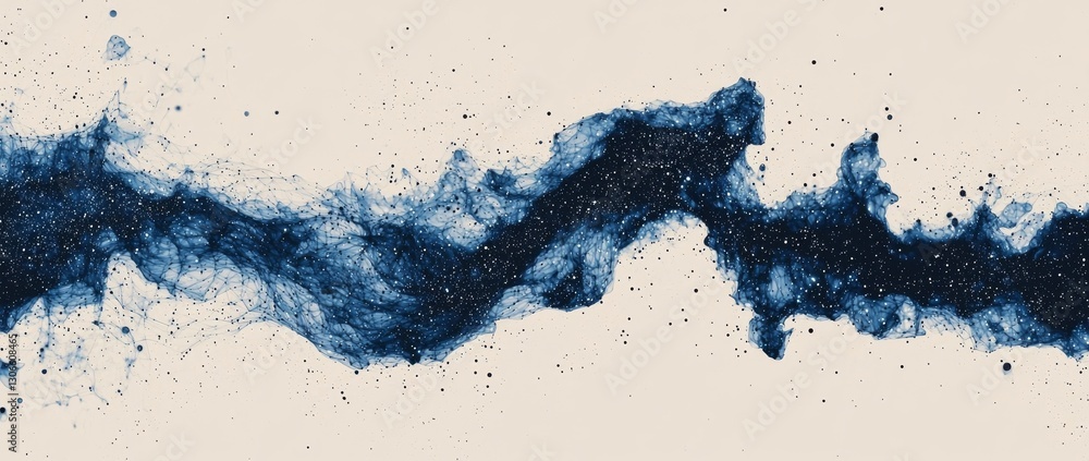 Poster a futuristic abstract wave represents a 3d rendering of big data and network connection structures s