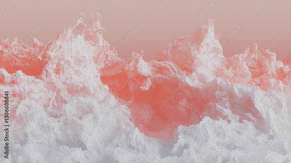 Poster the scene consists of an orange abstract background, a round fantasy form, and a futuristic curved s