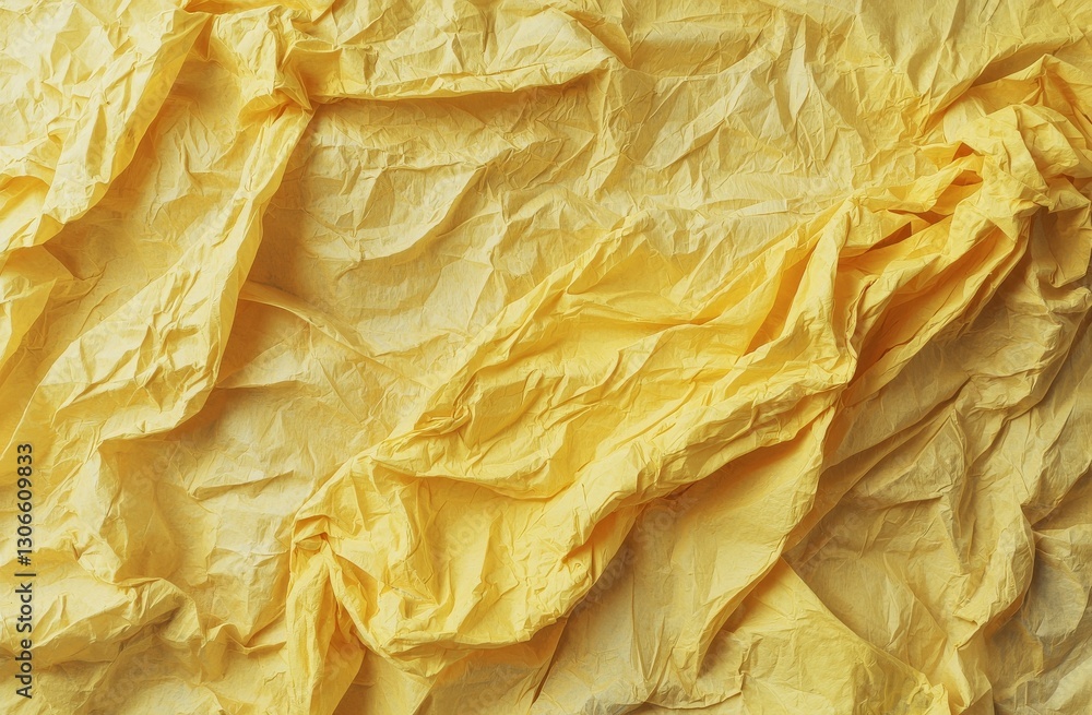 Poster copy space is available on this abstract paper background with a white and yellow color scheme