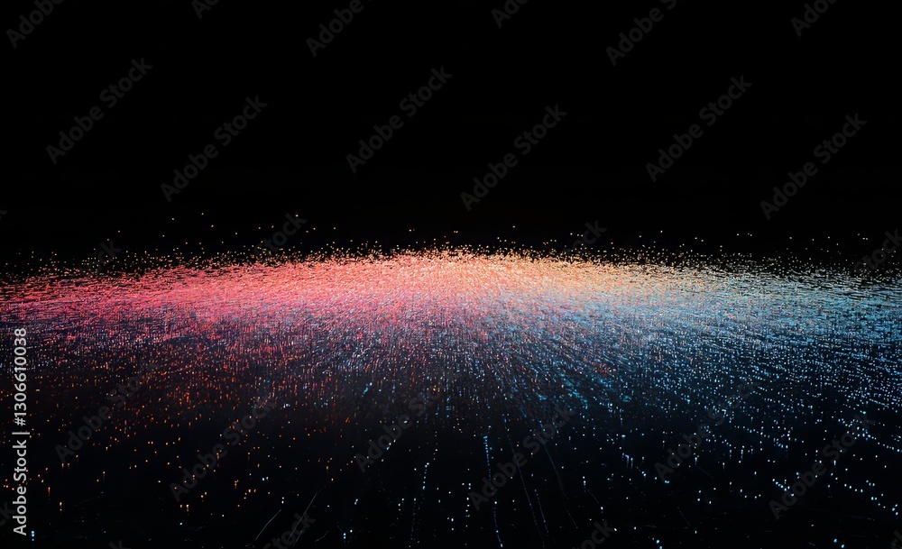 Poster the concept involves cyber big data flow, blockchain data fields, and network line connections in a 