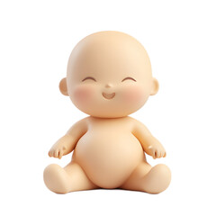 Fototapeta premium Adorable 3D Rendered Baby Symbol Emoji Isolated on White Background