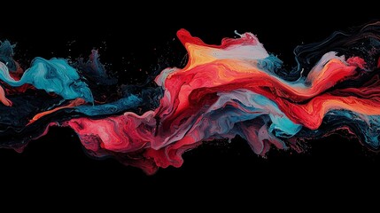 A colorful abstract background with a gradient design serves as a luxury concept for mobile screens, phones, desktops, and wallpapers, featuring a 3D rendering of smooth oil paint