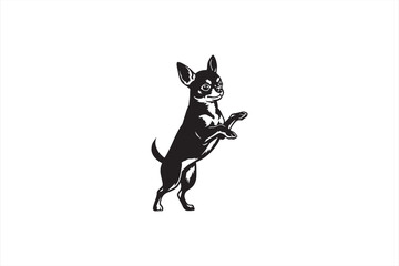 Chihuahua Silhouette Graphic Black and White Vector