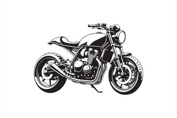 Fototapeta premium Cafe Racer Motorcycle Silhouette Retro Motorcycle Silhouette