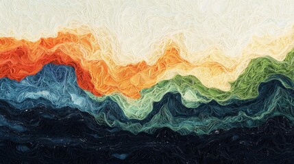 Fototapeta premium This image, a 4K abstract colorful wallpaper, features colorful shapes with texture in orange and teal, making it suitable for use as a background, backdrop, or web banner, with a style similar to